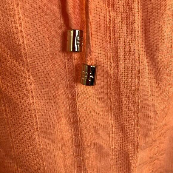 TOMMY HILFIGER - 🎉HP🎉NWT - L Sz XL Textured Tie Puff-Sleeve Peasant Top/Coral - Picture 11 of 16